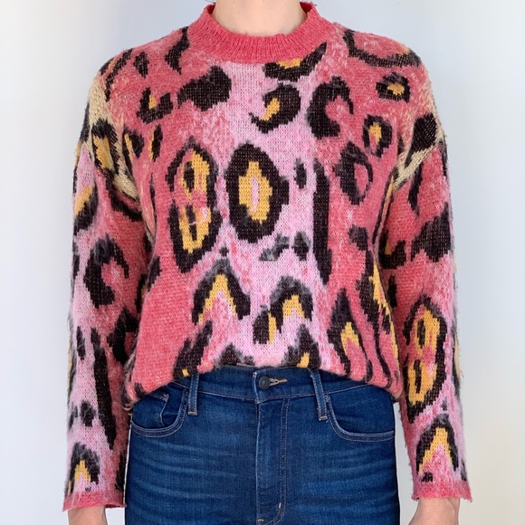 Animal Print Mockneck Sweater - Picture 6 of 9